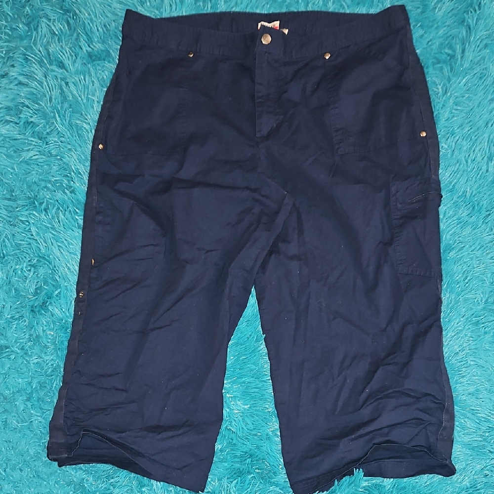 Danskin Navy Blue Capris with Utility Pockets